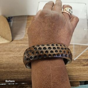 Soul Flower Wooden Bangle Bracelet